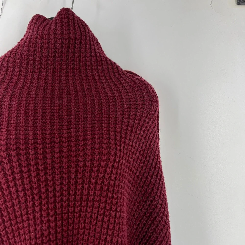 Free People Park City Colorblock Chunky‎ Knit Sweater Mock Neck Women SZ S